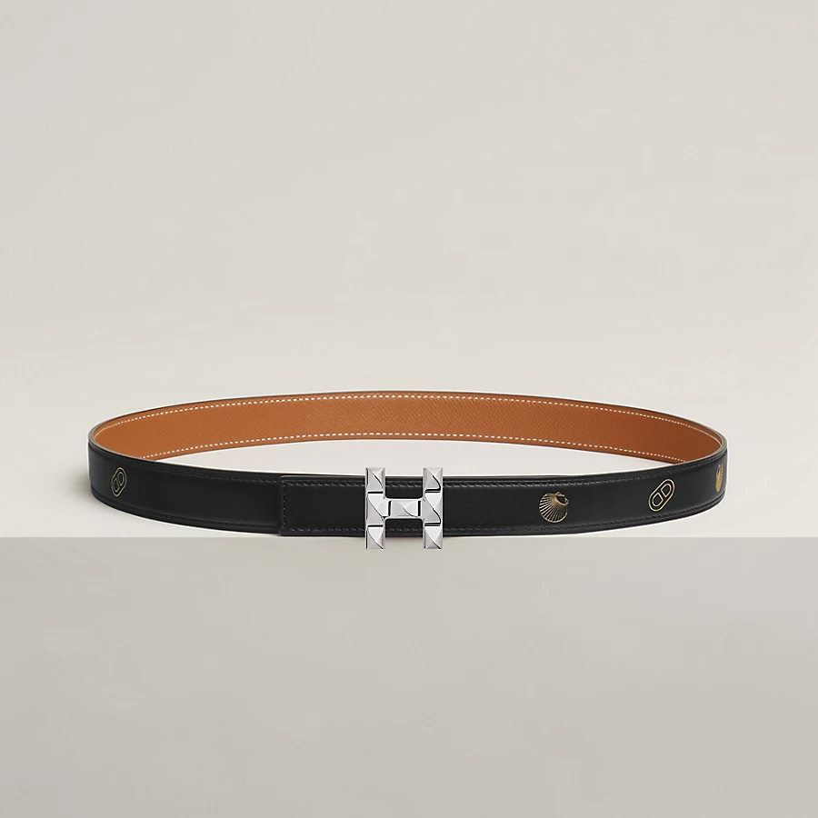 H Infini belt buckle & Hermès sur Mer reversible leather strap 24 mm - Image 1
